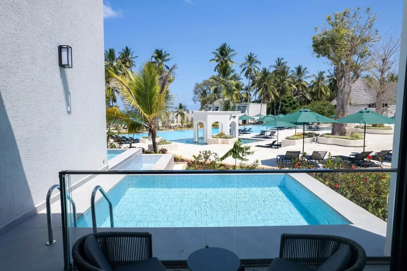 Tembo Kiwengwa resort pool and patio view
