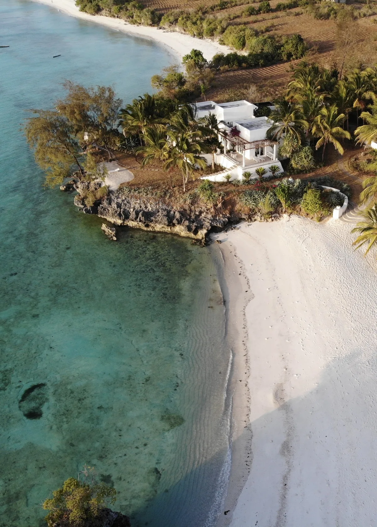 Aerial view of The Aiyana resort on the Pemba coast