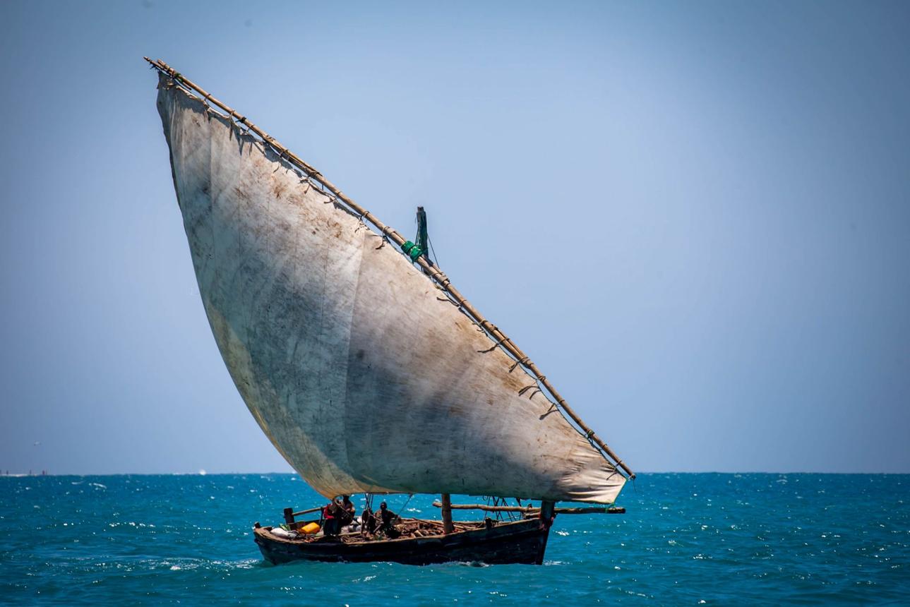 Traditional dhow sailing in the Indian Ocean